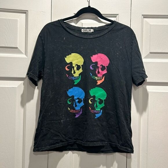 CHRLDR Skull T-Shirt, Size Medium - Picture 1 of 8